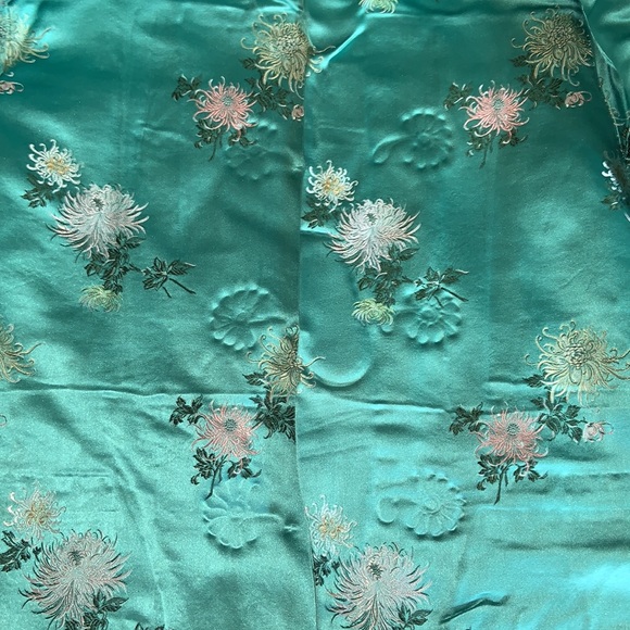 Gorgeous vintage rabbit fur coat turquoise floral silk lining custom made large - Picture 9 of 13